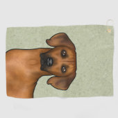 Rhodesian Ridgeback African Lion Dog Head Green Golfhandtuch (Horizontal)