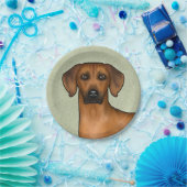 Rhodesian Ridgeback African Lion Dog Head Green Pappteller (Party)