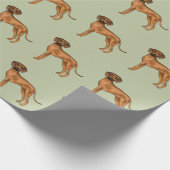 Rhodesian Ridgeback African Lion Dog Pattern Green Geschenkpapier (Ecke)