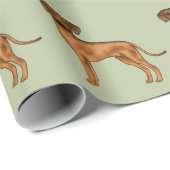 Rhodesian Ridgeback African Lion Dog Pattern Green Geschenkpapier (Rolleneckpunkt)
