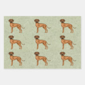 Rhodesian Ridgeback African Lion Dog Pattern Green Geschenkpapier Set (Vorderseite 3)