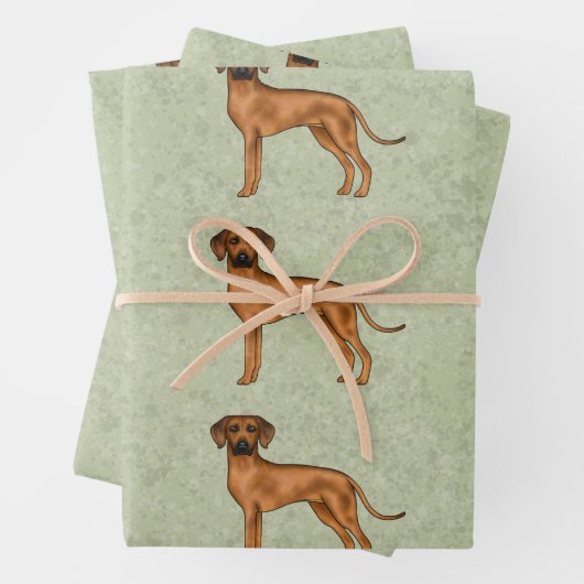 Rhodesian Ridgeback African Lion Dog Pattern Green Geschenkpapier Set (Beispiel)
