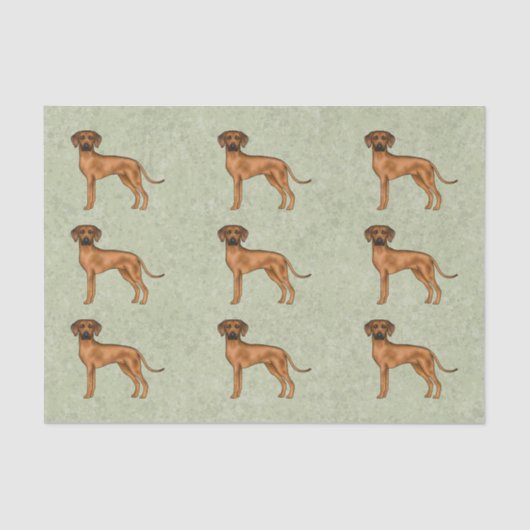 Rhodesian Ridgeback African Lion Dog Pattern Green Seidenpapier (Vorderseite)