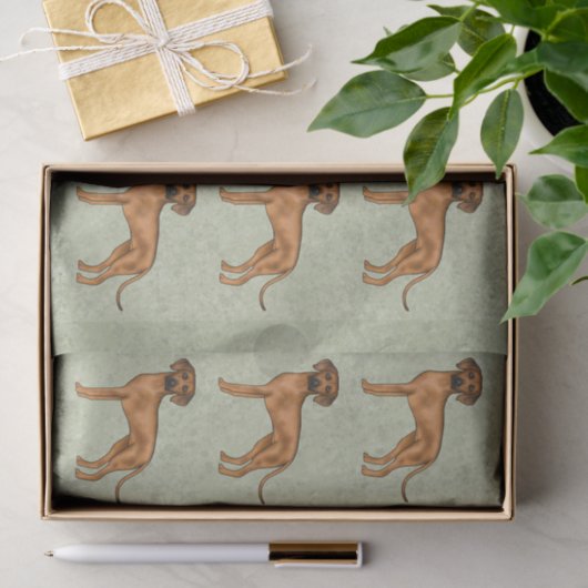 Rhodesian Ridgeback African Lion Dog Pattern Green Seidenpapier (Geschenk)