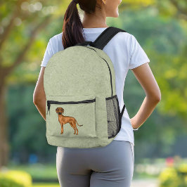 Rhodesian Ridgeback African Lionhound Dog Green Bedruckter Rucksack