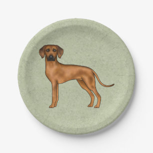 Rhodesian Ridgeback Afrikanischer Löwenhund grün Pappteller
