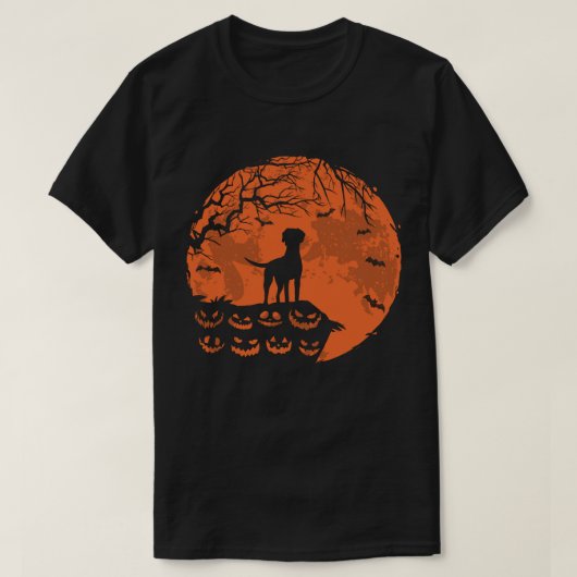 Rhodesian Ridgeback An and Moon Halloween Dog Love T-Shirt (Design vorne)