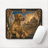 Rhodesian Ridgeback, Art Deco Hund Mousepad (Mit Mouse)