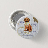 Rhodesian Ridgeback Ate Lesson Plan Pinback Schalt Button (Vorne & Hinten)