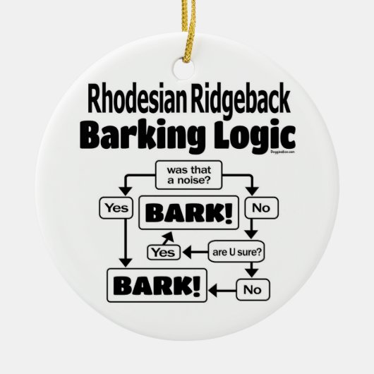 Rhodesian Ridgeback Barking Logic Keramik Ornament (Vorne)