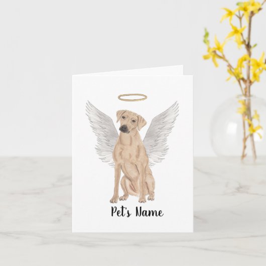 Rhodesian Ridgeback Beileid Memorial Karte (Gelbe Blume)