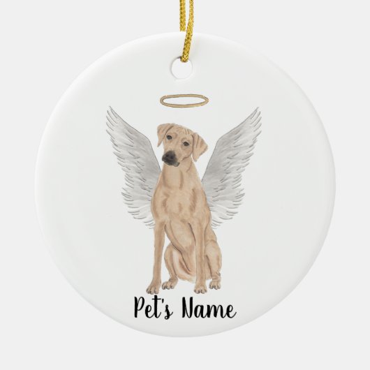 Rhodesian Ridgeback Beileid Memorial Keramik Ornament (Vorne)