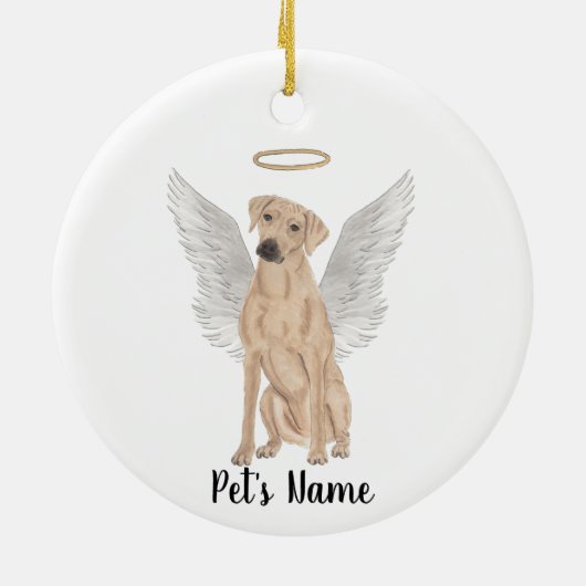Rhodesian Ridgeback Beileid Memorial Keramik Ornament (Hinten)