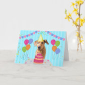 Rhodesian Ridgeback Birthday Holiday Card Karte (Gelbe Blume)