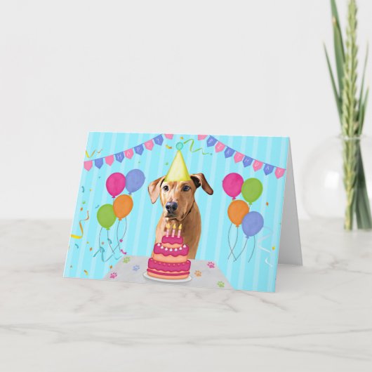 Rhodesian Ridgeback Birthday Holiday Card Karte (Vorderseite)