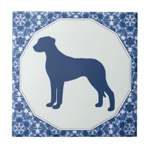 Rhodesian Ridgeback blaue Weide-Silhouette Fliese