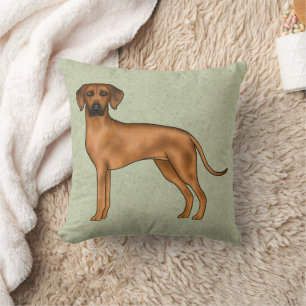 Rhodesian Ridgeback Brauner Cartoon Löwe Hund Grün Kissen