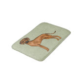 Rhodesian Ridgeback Brown African Lion Dog Green Badematte (Schrägansicht)