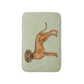 Rhodesian Ridgeback Brown African Lion Dog Green Badematte (Vorderseite Vertikal)