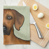 Rhodesian Ridgeback Brown African Lion Dog Head Geschirrtuch (Viertel Falte)