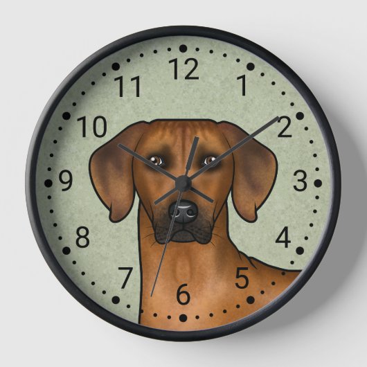 Rhodesian Ridgeback Brown African Lion Dog Head Uhr (Vorderseite)