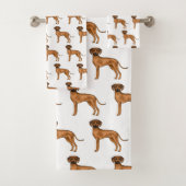 Rhodesian Ridgeback Brown African Lion Dog Pattern Badhandtuch Set (Insitu)