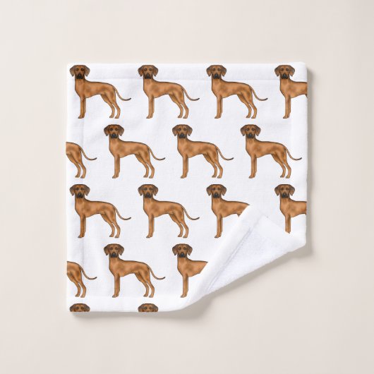 Rhodesian Ridgeback Brown African Lion Dog Pattern Badhandtuch Set (Waschlappen)