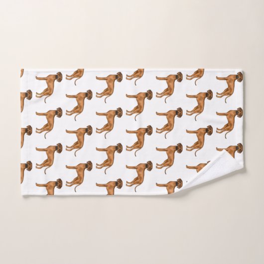 Rhodesian Ridgeback Brown African Lion Dog Pattern Badhandtuch Set (Handtuch)