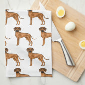 Rhodesian Ridgeback Brown African Lion Dog Pattern Geschirrtuch (Viertel Falte)