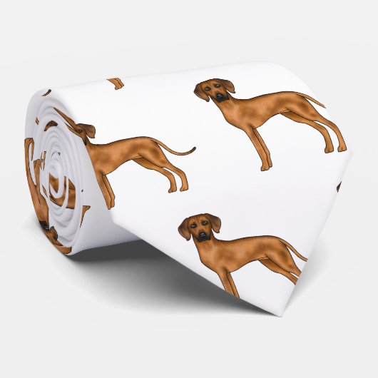 Rhodesian Ridgeback Brown African Lion Dog Pattern Krawatte (Gerollt)