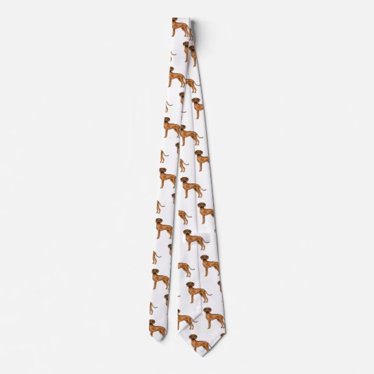 Rhodesian Ridgeback Brown African Lion Dog Pattern Krawatte (Rückseite)