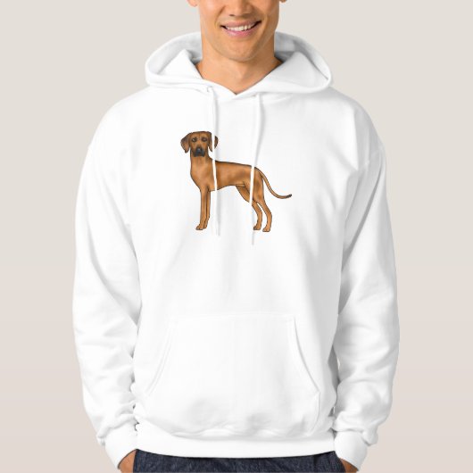 Rhodesian Ridgeback Brown Cartoon Lion Dog Design Hoodie (Vorderseite)