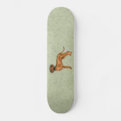 Rhodesian Ridgeback Brown Cartoon Lion Dog Green Skateboard (Vorderseite)