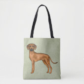 Rhodesian Ridgeback Brown Cartoon Lion Dog Green Tasche (Vorderseite)