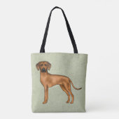 Rhodesian Ridgeback Brown Cartoon Lion Dog Green Tasche (Rückseite)