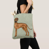 Rhodesian Ridgeback Brown Cartoon Lion Dog Green Tasche (Von Nahem)