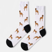 Rhodesian Ridgeback Brown Cartoon Lion Dog Pattern Socken (Linkes Detail)