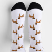 Rhodesian Ridgeback Brown Cartoon Lion Dog Pattern Socken (Oben)
