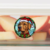 Rhodesian Ridgeback Buntglas Weihnachten Etiketten (Befestigt)