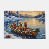 Rhodesian Ridgeback Christmas Boat Holiday Fußmatte (Vorderseite)