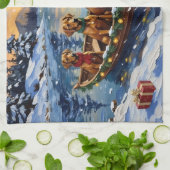 Rhodesian Ridgeback Christmas Boat Holiday Geschirrtuch (Gefaltet)