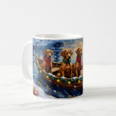 Rhodesian Ridgeback Christmas Boat Holiday Kaffeetasse (Vorderseite Links)