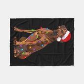 Rhodesian Ridgeback Christmas Lights Xmas Dog Love Fleecedecke (Vorderseite (Horizontal))