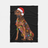 Rhodesian Ridgeback Christmas Lights Xmas Dog Love Fleecedecke (Vorderseite)