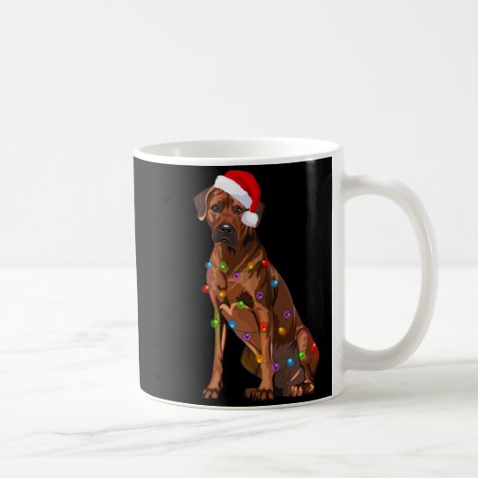Rhodesian Ridgeback Christmas Lights Xmas Dog Love Kaffeetasse (Rechts)