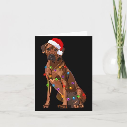 Rhodesian Ridgeback Christmas Lights Xmas Dog Love Karte (Vorderseite)