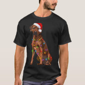 Rhodesian Ridgeback Christmas Lights Xmas Dog Love T-Shirt (Vorderseite)