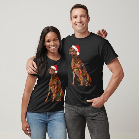 Rhodesian Ridgeback Christmas Lights Xmas Dog Love T-Shirt (Unisex)