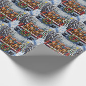 Rhodesian Ridgeback Christmas Red Truck Holiday Geschenkpapier (Ecke)