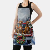 Rhodesian Ridgeback Christmas Red Truck Holiday Schürze (InSitu)